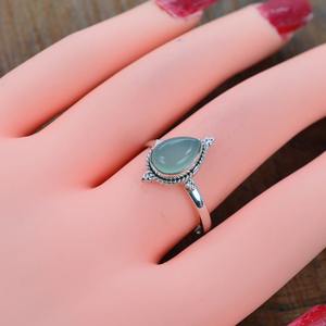 925 argent Sterling calcédoine pierres précieuses bague bijoux à la main argent Boho Style bague bijoux pour femmes cadeau de mariage pour femme - Product Image 3