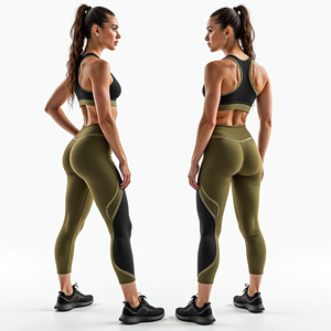 Conjunto de Yoga Personalizado para Mujer para Todas las Temporadas, Decoración con Patrón Elegante, Logotipo Frontal, Tela Transpirable, Cómodo, Talla Grande, Activo - Product Image 5