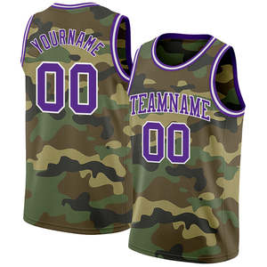 Maillots de sport respirants pour hommes, camouflage, sublimation, nom de l'équipe/n°, maillot de basket-ball - Product Image 2