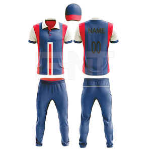 Divisa da Cricket a sublimazione personalizzata nuova maglietta della squadra e pantaloni con mazze e palline da Cricket