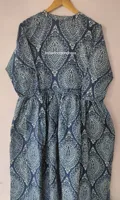 Vestido Casual de Verano para Mujer, Largo hasta la Rodilla, con Cintura Natural, 100% Algodón, de Fabricante Indio, Calidad Estándar