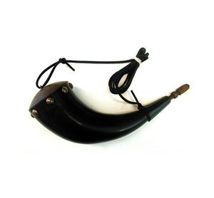 Corne de buffle en poudre, artisanat, corne naturelle, véritable corne pour ceinture en cuir avec embout en laiton et couvercle en bois - Product Image 2