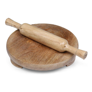Juego de Rodillo de Madera Ecológico Hecho a Mano |   Tabla para Hacer Roti Indio |   Utensilios de Cocina de Madera Marrón Personalizados |   A granel - Product Image 1