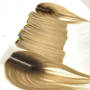 Free Shipping Ombre Supplier 100% Vietnamese Double Drawn Weave With Closure Vendors Water Wave Wig Human Hair Bundles