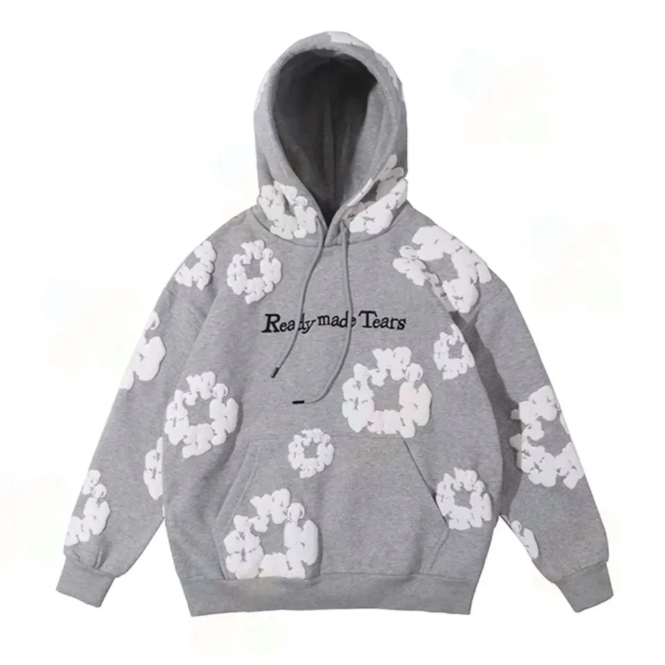 Unisex Pullover Foam 3d Puff Printing Hoodie Embroidery 100% Cotton Heavy Weight Custom Oversized All Over Print Hoodies Men Puf