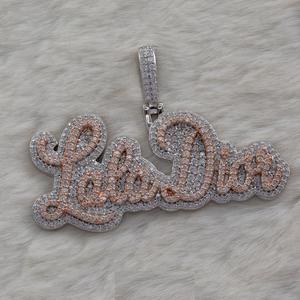 Pendentif lettre glacé, pendentif personnalisé VVS Moissanite, breloque en argent 925, bijoux hip hop glacés pour lui/elle, testeur de passe - Product Image 2