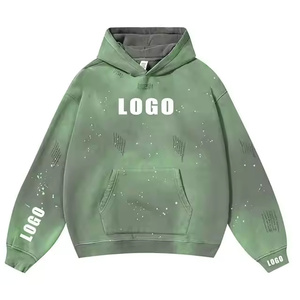 OEM personalizado de los hombres de lavado al margen Sudadera con capucha 100% poliéster Color sólido de alta calidad sudaderas con capucha de gran tamaño - Product Image 6