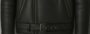 Veste en cuir pour homme avec col en fausse fourrure, fermeture éclair, style motard d'hiver - Product Image 3