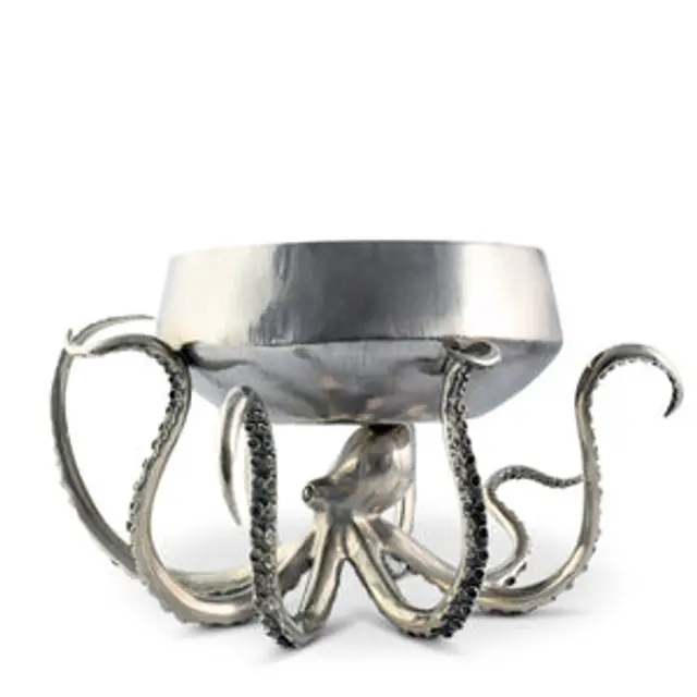 Aluminium Kom Met Octopus Stand Barware Decoratieve Ijsemmer Wijnkoeler Bruiloft Serviesgoed Octopus Fruit Serveerschaal