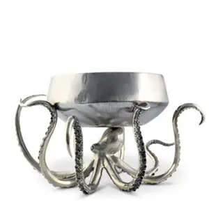 Aluminum Bowl with Octopus Stand Barware Decorative Ice Bucket Wine Cooler Wedding Dinnerware Octopus Fruits Serving Bowl
