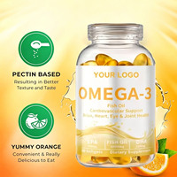 Complément alimentaire à base d'huile de poisson oméga-3 non-OGM sans gluten pour soutenir le système immunitaire, 240 gélules molles, force maximale 4200 mg, pour hommes et femmes