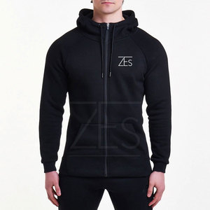 New Design Best Selling Men's Winter Gym Fitness Solid Fleece Hoodies 100% Cotton Zipper-<b>Up</b> Breathable Quick Dry Low MOQ - Product Image 2