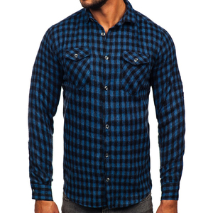Venta al por mayor de camisas de moto de alta calidad por encargo de franela de la mejor calidad con botón de manga larga y doble bolsillo para la primavera - Product Image 4