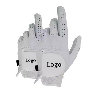 Guante de golf de cuero Cabretta genuino 100% nuevo 2024 logotipo personalizado gran oferta Super suave todo blanco Premium Cabretta cuero - Product Image 5