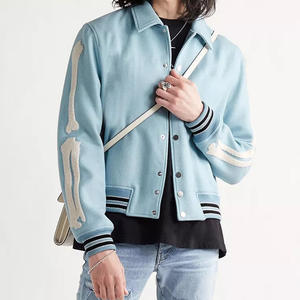 Chaqueta bomber de béisbol para hombre, chaqueta ligera de manga larga con botones y letras para hombre - Product Image 1