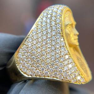 Anillo de Plata de Ley 925 Chapado en Oro de 18K con Diseño de la Virgen María, Estilo Hip Hop Personalizado, con Incrustaciones de Moissanita VVS, Joyería Religiosa - Product Image 2