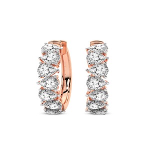 Pendientes de Aro con Diamantes Cultivados en Laboratorio, Corte Pera, 1 Ct Tw, Color F-G, Claridad VS, 14 Diamantes, Oro Sólido de 14K, para Uso Diario - Product Image 1
