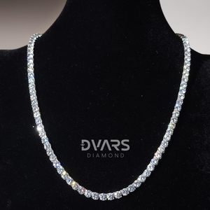 Collar de Tenis de Lujo Unisex con Moissanita VVS de 4 mm, Plata 925, Chapado en Oro de 18K, Cadena de Eslabones, Pasa el Test de Diamantes, Regalo - Product Image 2