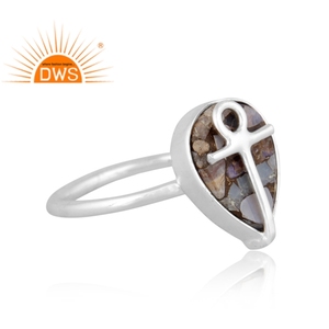 Best Selling Fine Sterling <b>Silver</b> Natural Mojave Copper Ethiopian <b>Opal</b> Gemstone Stackable <b>Ring</b> Custom Jewelry Manufacturer - Product Image 3