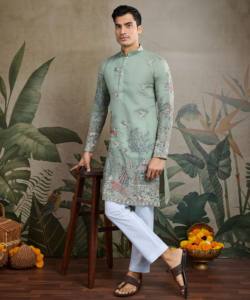 Bollywood Celebrity Style Premium Luxury Indo Western Ethnic Wear-Boda Compromiso Recepción Novio Sherwani para hombres - Product Image 1