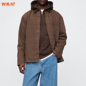 Sweat-shirt à capuche unisexe Basics 100% coton mélangé personnalisé marron sweat-shirt zippé avec logo délavé techniques de teinture par cravate imprimé teint uni hiver - Product Image 3