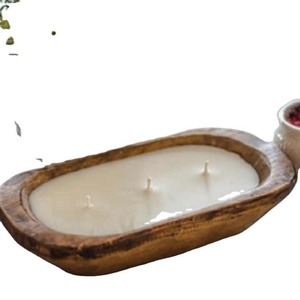 Portavelas de madera y bandejas decorativas para velas de mesa Estilo Tazón con sin pulir para regalos y manualidades al aire libre - Product Image 5