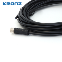 Connecteur industriel femelle KRONZ M8, prise d'aviation droite 3/4/5/8/12 broches, blindé, à verrouillage par vis, circulaire, IP67, en alliage