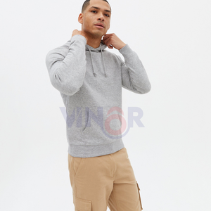 Directo de fábrica al por mayor 300gsm 80% Algodón sólido Regular Fit clásico en blanco pulóver Sudadera con capucha logotipo personalizado bordado térmico hombres - Product Image 5