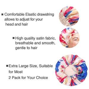 Large Size Tie dye Satin <b>Bonnets</b> Lined Double Layer Women Baby Mom Designer <b>Bonnet</b> Cap Use Satin <b>Bonnet</b> Sleep Wear - Product Image 5