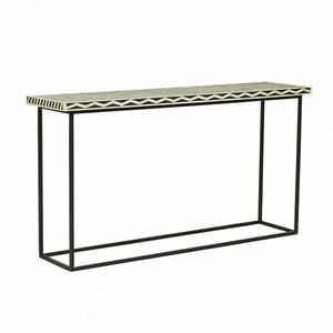 โต๊ะคอนโซลสแตนเลสสไตล์โมเดิร์นจากฝูเจี้ยน พร้อมท็อปหินอ่อนและขาโลหะสำหรับห้องนั่งเล่น - Product Image 3