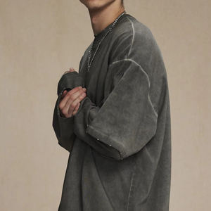 Camisetas Nuevas de Manga Corta con Lavado Ácido, Doble Capa, 100% Algodón, con Impresión Personalizada para Hombre, al por Mayor - Product Image 6