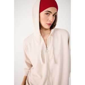 Modal Fabric Silky Hooded <b>Zipper</b> <b>Sweatshirt</b> - Product Image 1