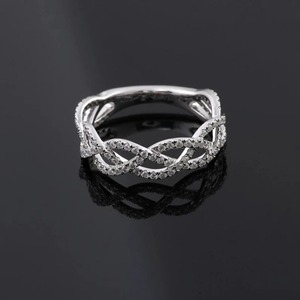 Anillo de compromiso de Halo de forma redonda, anillo de bodas de diamante de moissanita, conjunto de pavé, anillo de Boda nupcial, banda de boda - Product Image 3