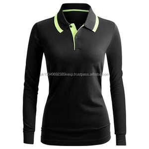 Camiseta de Golf Personalizada para Mujer, Transpirable, 100% Algodón, Manga Corta, Deportiva, Informal, de Punto, con Insignia y Logotipo Personalizado - Product Image 1