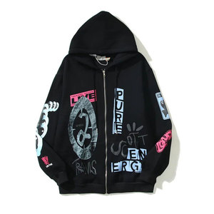 Best-seller Sweats à capuche d'impression bouffante de qualité supérieure pour homme 100% coton Vente en ligne Sweats à capuche d'impression bouffante de couleur unie - Product Image 2