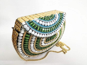 Bolso de mano de mosaico impresionante de alta calidad, bolsos de fiesta clásicos de noche elegantes bohemios para dama, hombro de LUXURY CRAFTS - Product Image 6