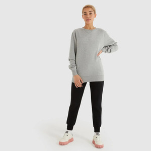 Design personnalisé gris chiné encolure côtelée sweat-shirt pour femmes poignets côtelés ceinture sweat-shirt pour femmes et sweats à capuche d'entraînement pour les femmes - Product Image 3