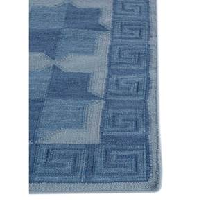 พรมขนสัตว์ขนาดใหญ่ Alhambra สีน้ำเงิน 9x12 ฟุต ทอแบบเรียบ ลายเรขาคณิต สำหรับห้องโถง รูปทรงสี่เหลี่ยมผืนผ้า ลายปะติดปะต่อ-ADWL-13171 สำหรับใช้ในบ้าน - Product Image 4