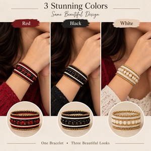 Ensemble de bracelets bohèmes faits à la main, multi-brins, perles en résine, bracelet ethnique superposable, bracelet enveloppant unisexe, bijoux de mode indiens - Product Image 3
