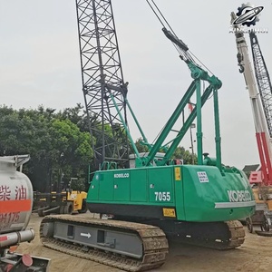 Grue sur chenilles hydraulique d'occasion Kobelco7055 55 tonnes, flèche en treillis de 51,8 m max, marque japonaise d'origine, faible nombre d'heures, certifiée CE - Product Image 3
