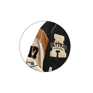 Chaqueta Bomber de lana para hombre para estudiantes universitarios de secundaria de moda de algodón polar Chenille bordado soporte de imitación - Product Image 3