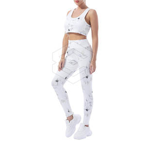 Conjunto de Yoga de dos piezas de talla grande para mujer, ropa deportiva de verano con patrón sólido para Yoga y Fitness, cómoda y elegante - Product Image 5
