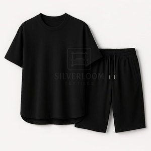 Ensemble décontracté deux pièces d'été pour hommes | T-shirt à manches courtes et short | Tissu léger et respirant | Logo personnalisé et couleur disponible - Product Image 5