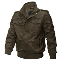 MANGOES FASHION Blouson Bomber Classique pour Homme en Cuir Véritable Hiver, Col Montant, Bouton Unique, Coupe-Vent