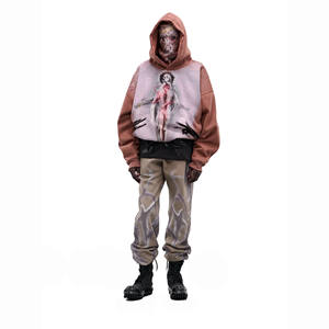 Sudadera con capucha estampada de gran tamaño para hombre de algodón y poliéster de peso pesado Logotipo con estampado personalizado Sudadera con capucha gruesa francesa Terry sólida - Product Image 2