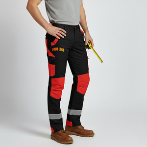 Nouveauté 2025 Pantalon de travail 100% coton réfléchissant pour homme CLASSE 2 Durable 2 tons Multi-poches Pantalon de sécurité Imperméable LED - Product Image 4