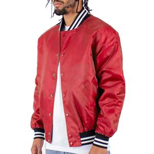 Chaqueta universitaria bordada personalizada de alta calidad, lona de algodón de seda informal suelta para hombres, adolescentes, estilo Hip Hop de invierno - Product Image 5