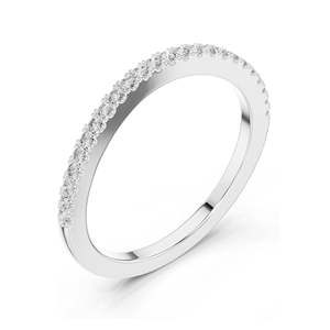 Bague éternité en diamant de laboratoire taille brillant rond 0,216 carats pour femme, clarté VVS-VS EF, or 18 carats, 14 carats, 10 carats et argent 925 - Product Image 4