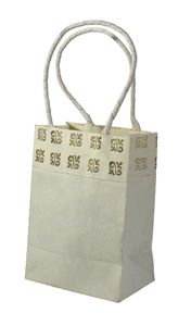 Cordón de papel a juego de papel de algodón hecho a mano reciclado de alta calidad con asa Flock Print (estampado de terciopelo) Bolsa de diseño floral - Product Image 4