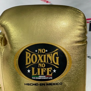 Guantes de Boxeo Personalizados Dorados 'No Boxing No Life' a Precio de Mayoreo, Cómodos para Entrenamiento y Sparring, con Cordones, para Artes Marciales Mixtas (MMA) - Product Image 5